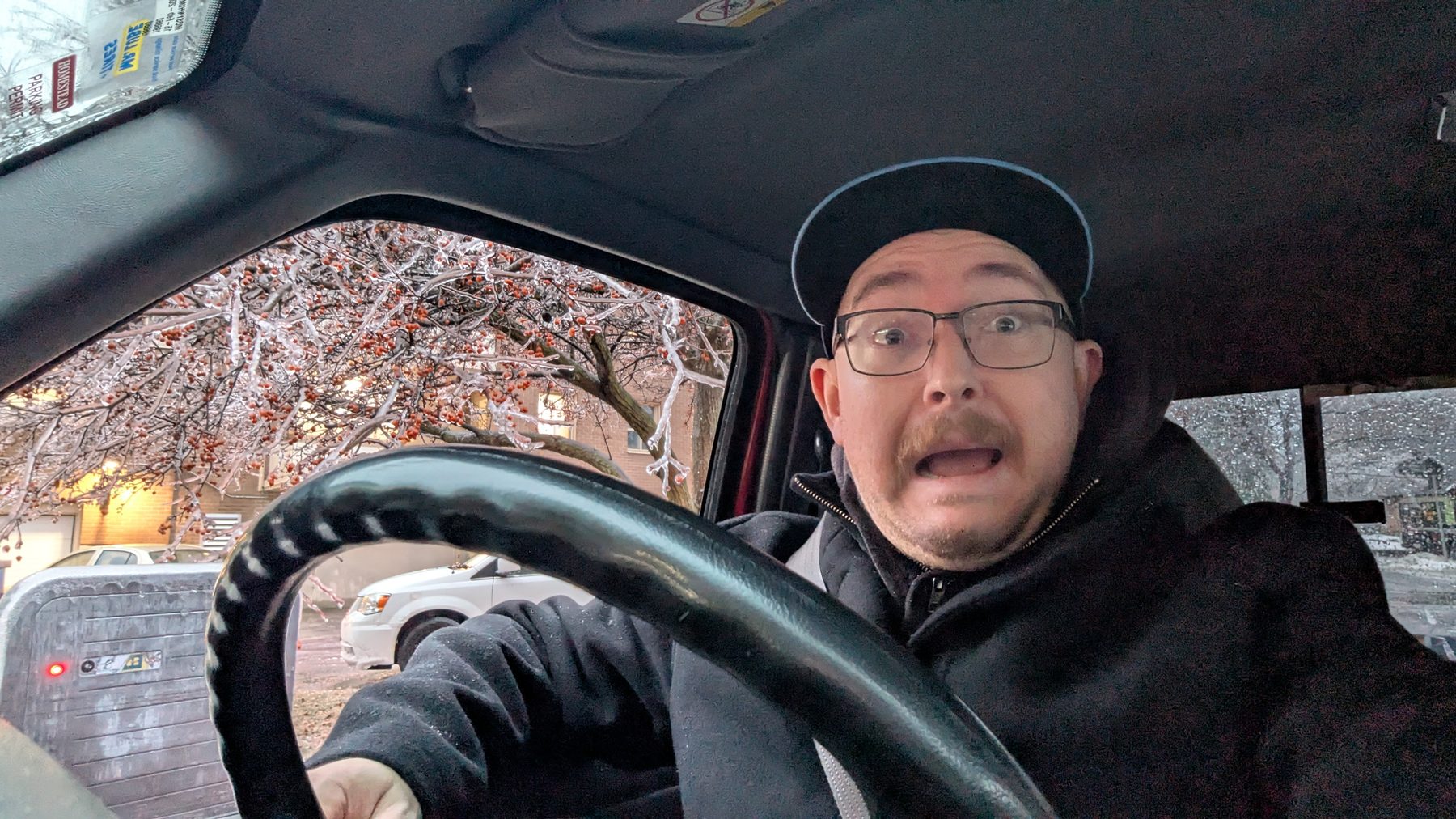 Bob Campbell after an ice storm